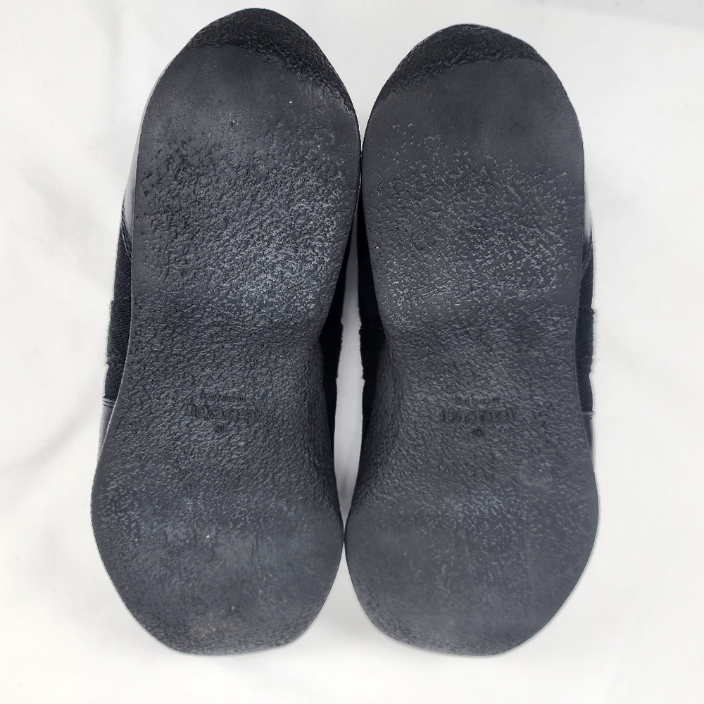 GUCCI Men's Leather and Canvas Black Sneakers Gucci Size 10.5 US 11 - Picture 5 of 9